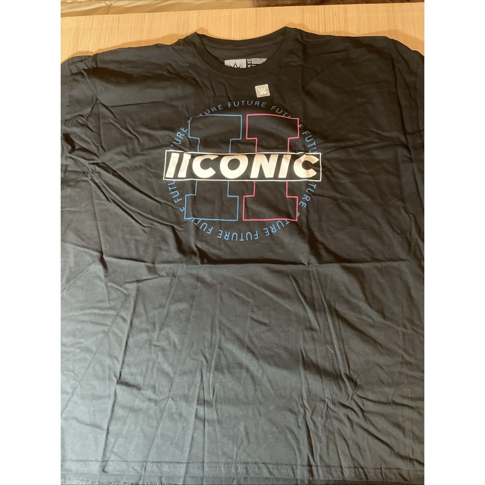 WWE THE IICONICS "FUTURE" BLACK T-SHIRT Size 4 XL, New Sealed double-sided